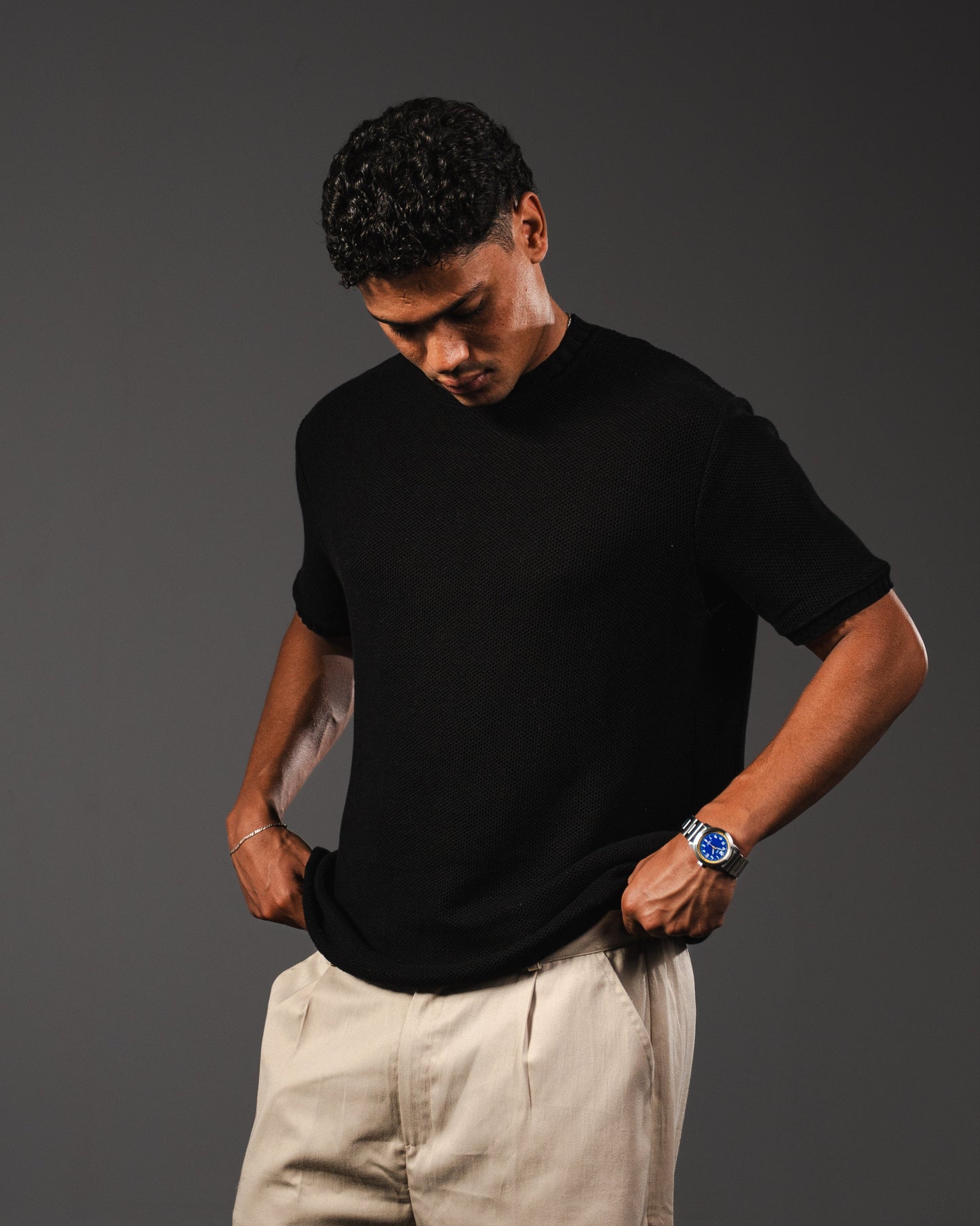 Thread Black Crewneck