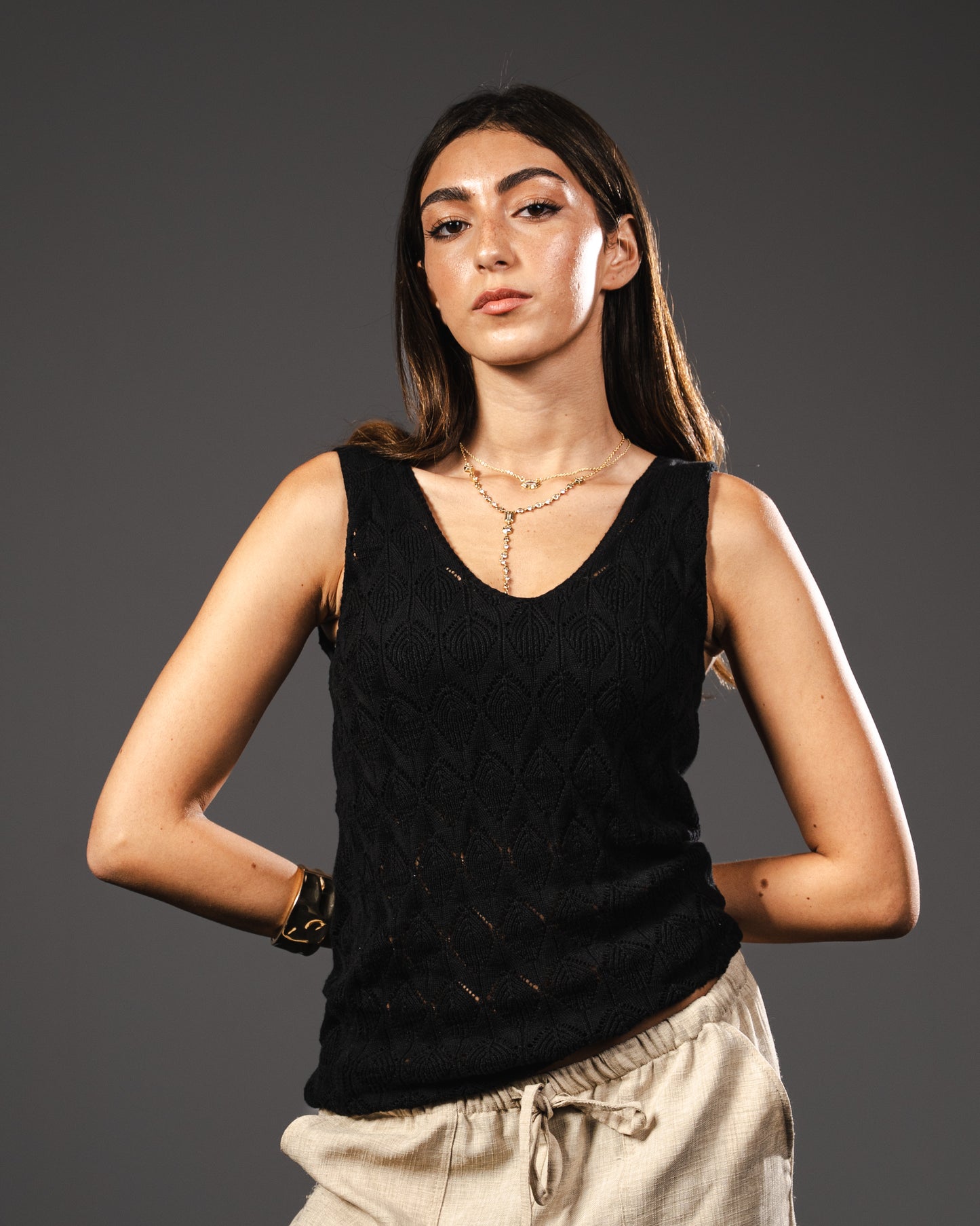 The Shell Black Tank Top