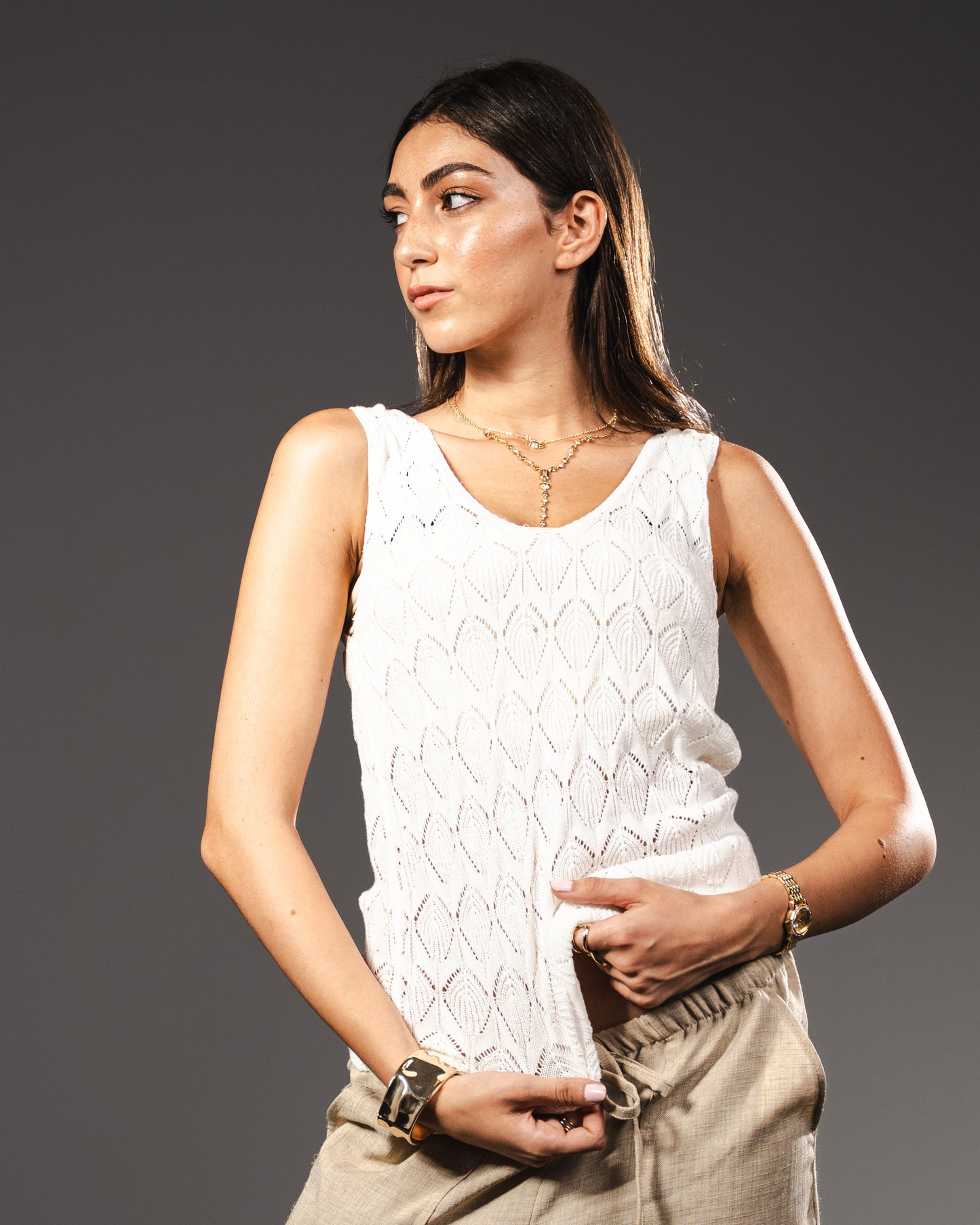 The Shell White Tank Top