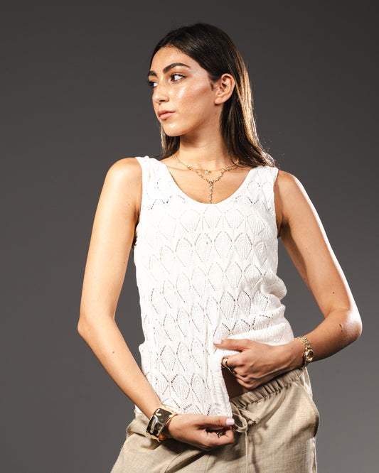 The Shell White Tank Top