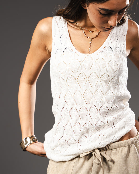 The Shell White Tank Top